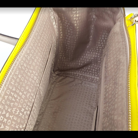 Kate Spade New York Orley Leather Tote Pumice & Yellow - Picture 2 of 3